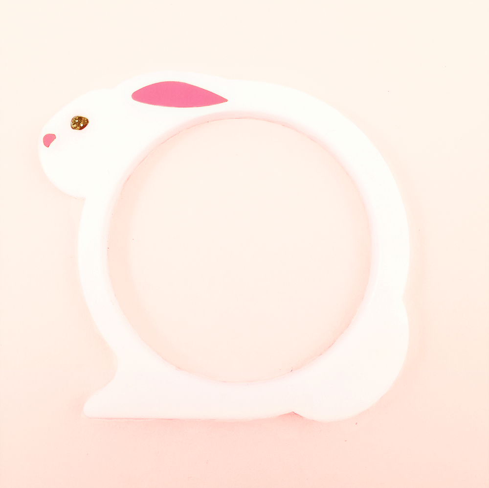 Bunny Bangle Bracelet White