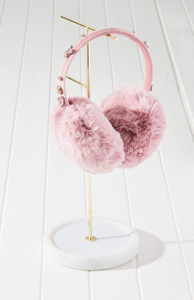 Vegan Fur Rhinestone Earmuffs