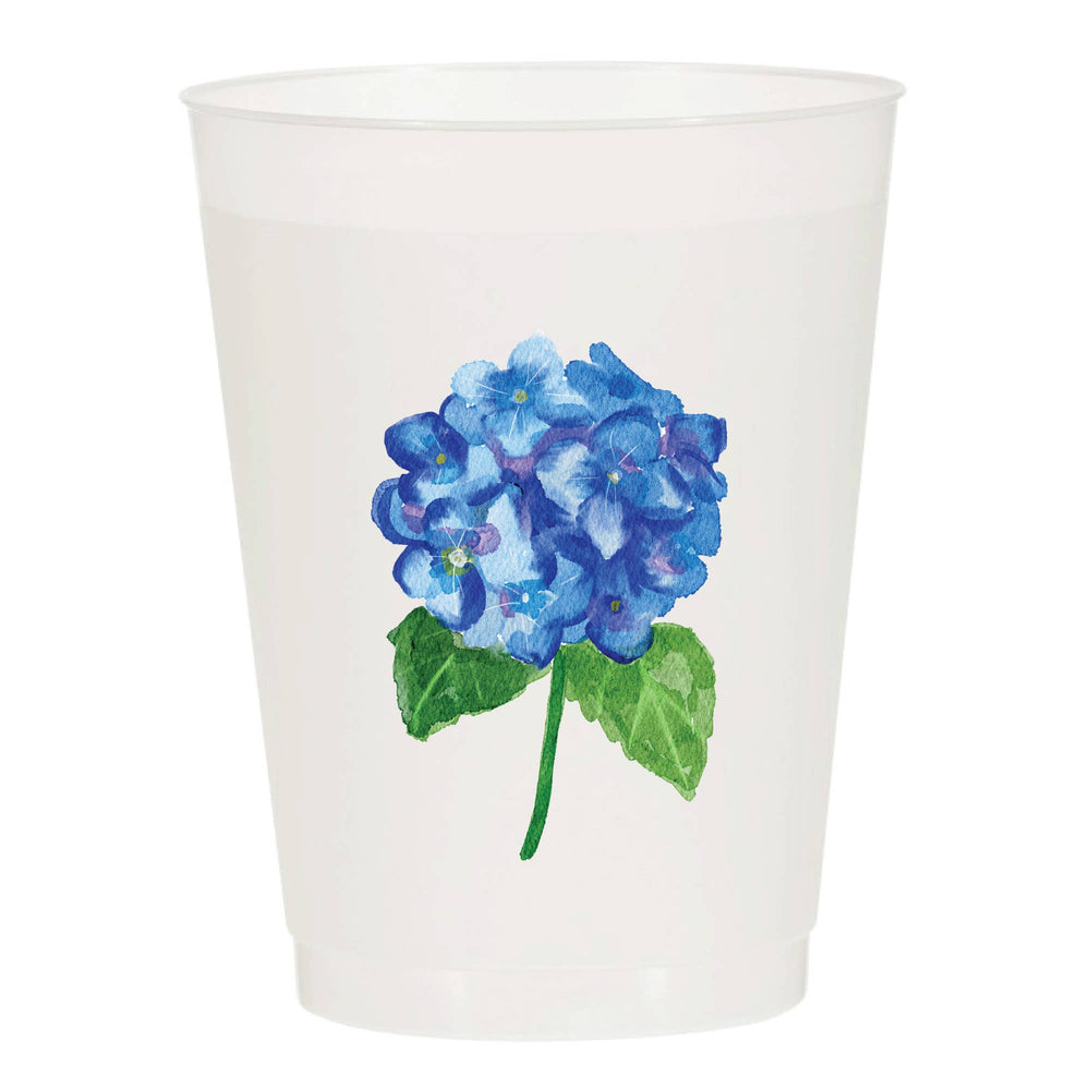 Hydrangea Watercolor Reusable Cups - Set of 10