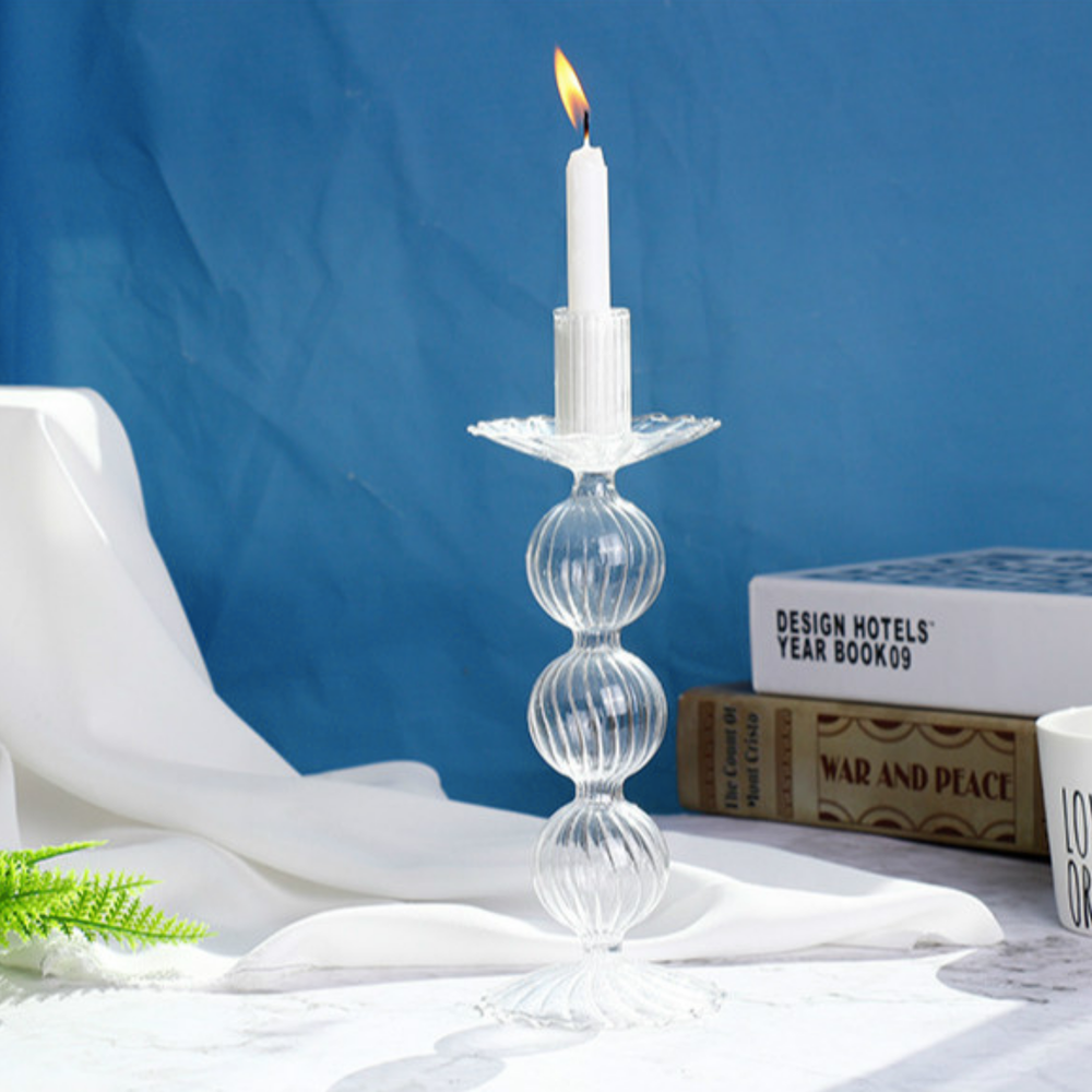 Ball Glass Taper Candle Holder
