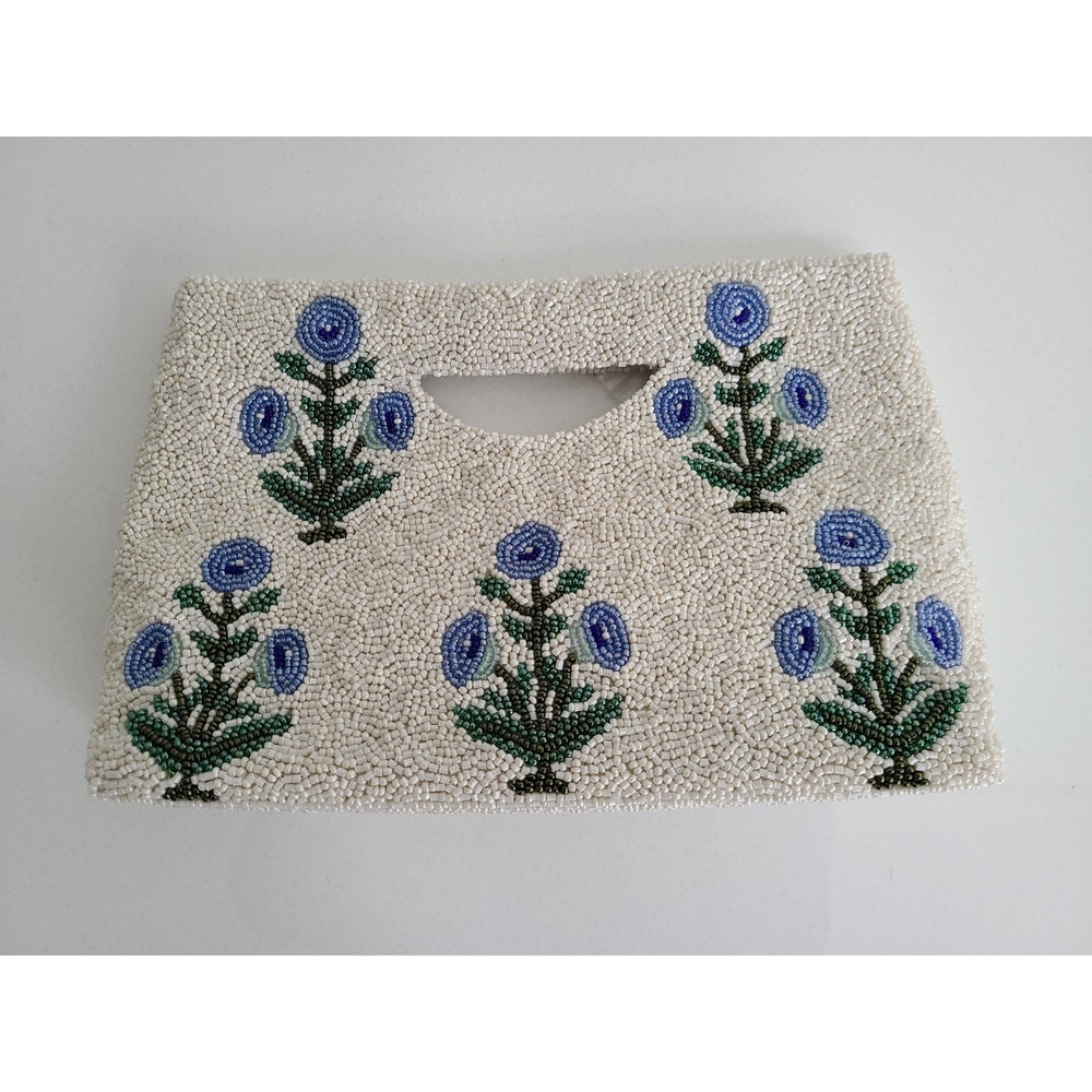 
                  
                    Block Print Beaded Clutch
                  
                