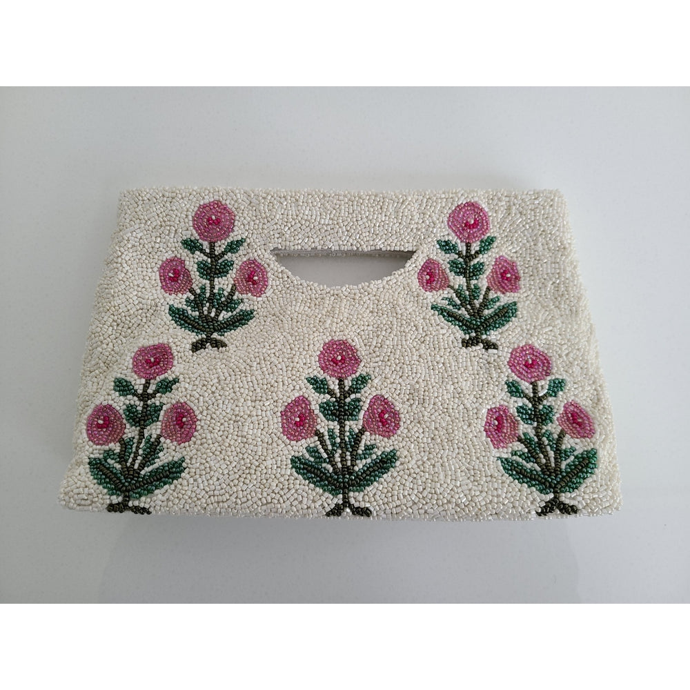 
                  
                    Block Print Beaded Clutch
                  
                