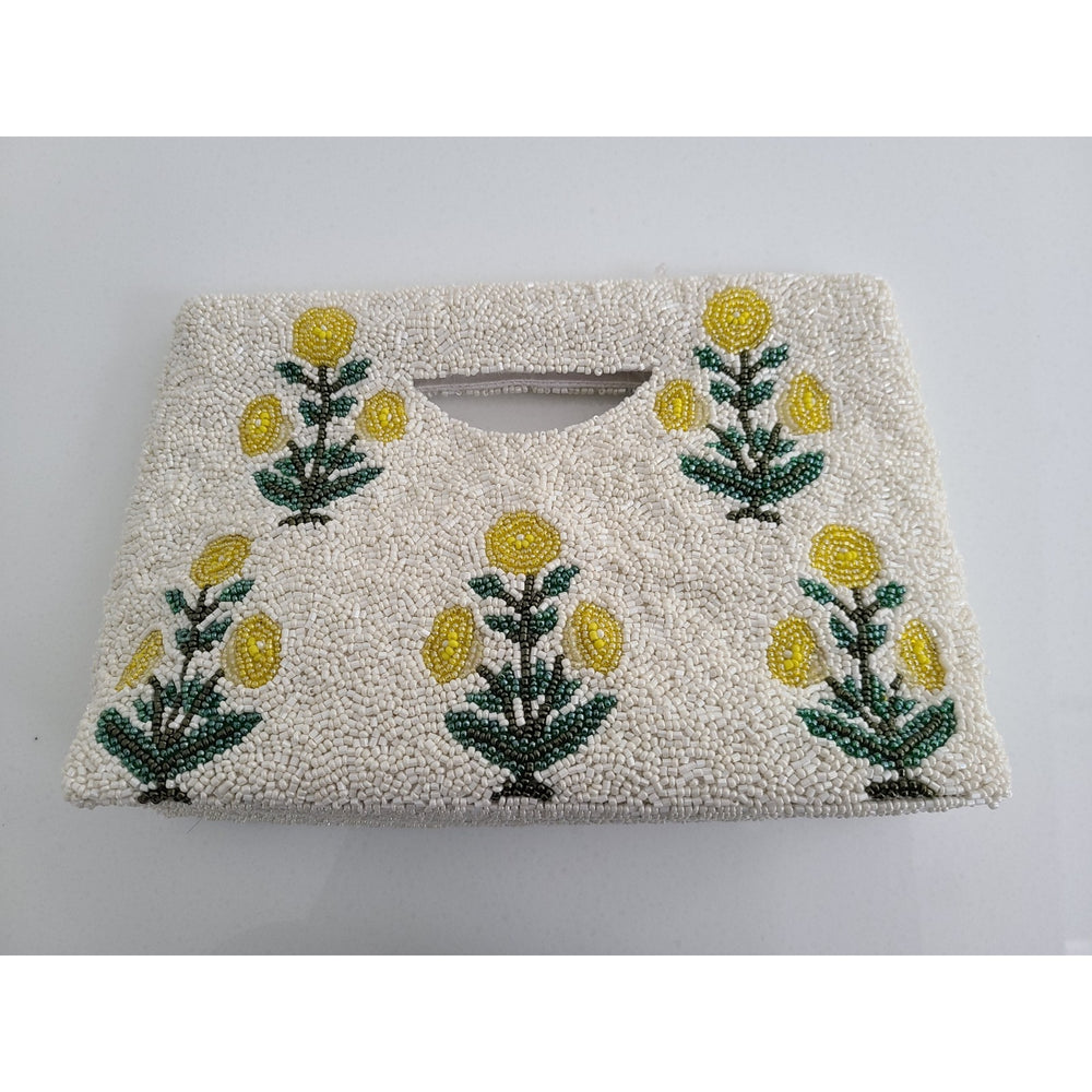 Block Print Beaded Clutch