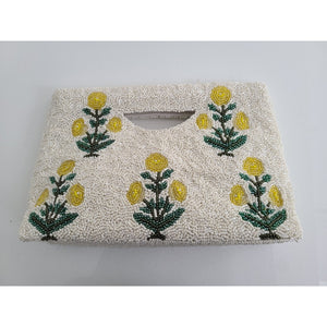 
                  
                    Block Print Beaded Clutch
                  
                