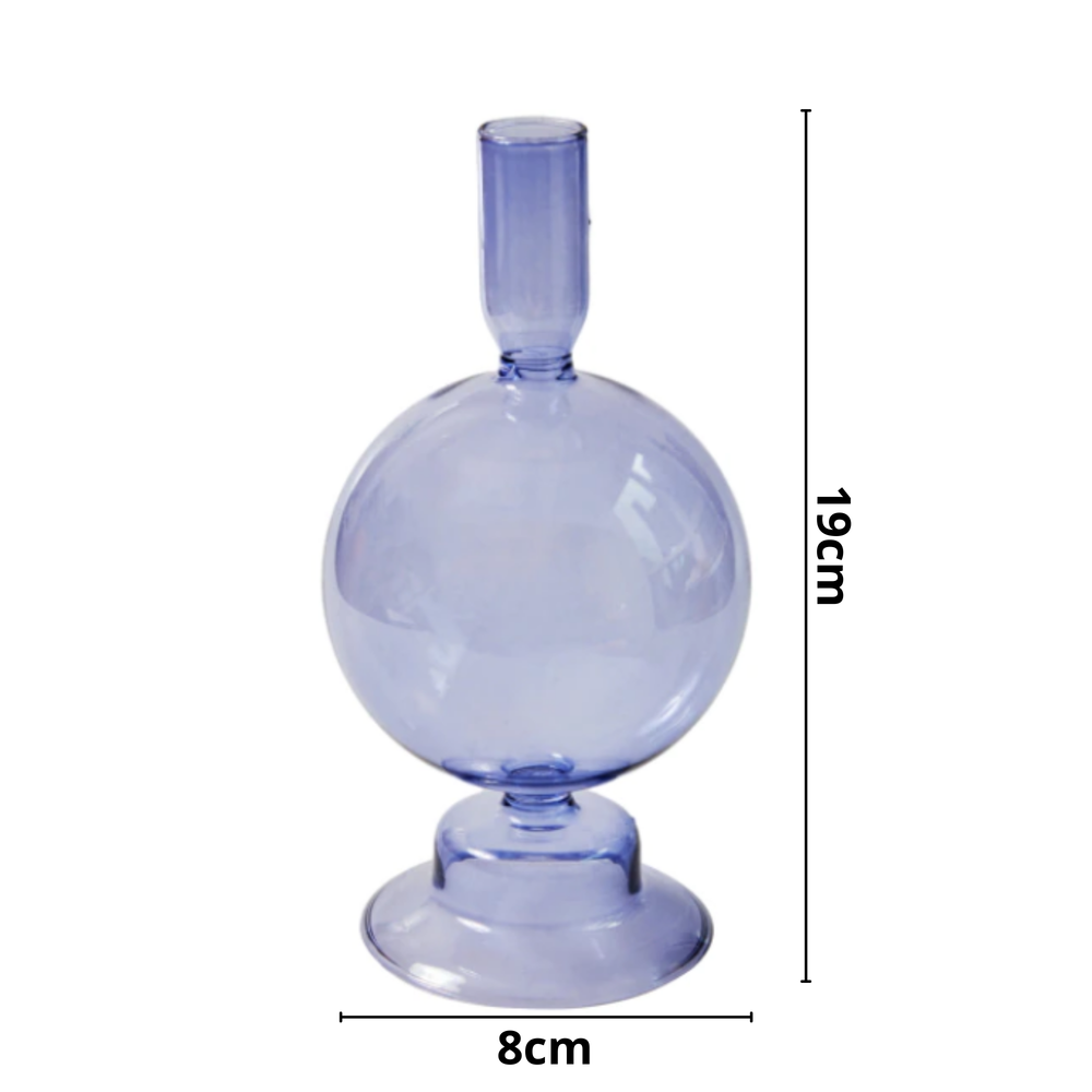 Lilac Glass Candlesticks / Vase