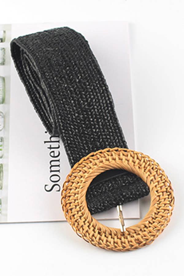 Black Rattan Belt