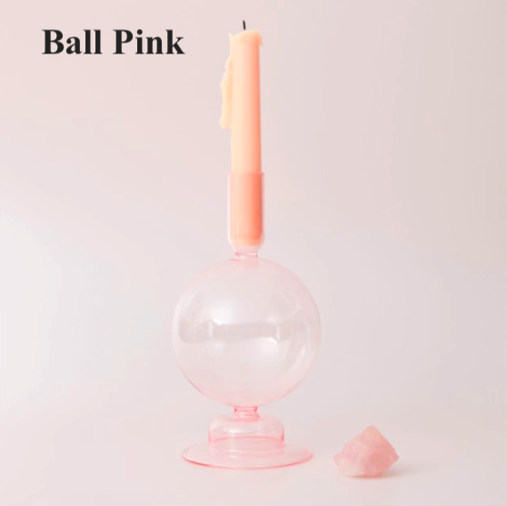 Pink Taper Candle Holder