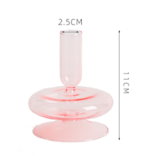 
                  
                    Pink Glass Taper Candlestick
                  
                