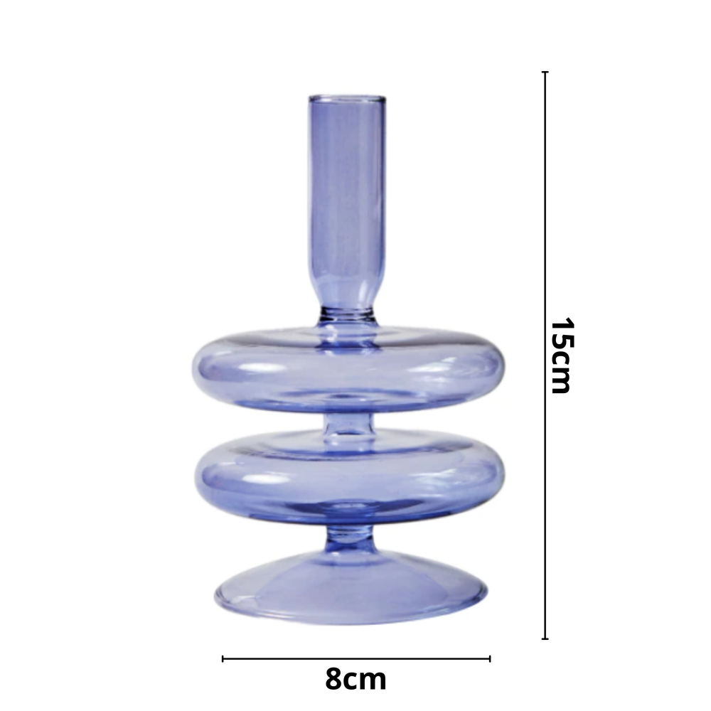 Lilac Glass Candlesticks / Vase