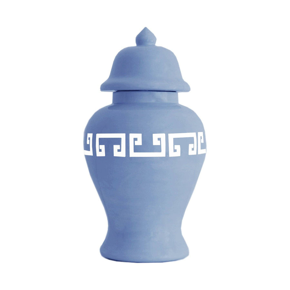 Medium French Blue Greek Key Ginger Jars