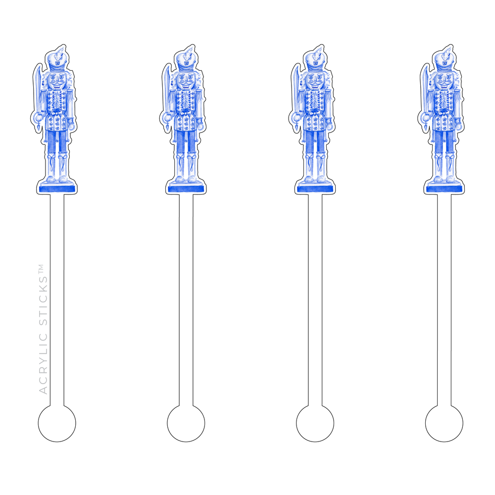 Grandmillennial Nutcracker Watercolor Acrylic Stir Sticks