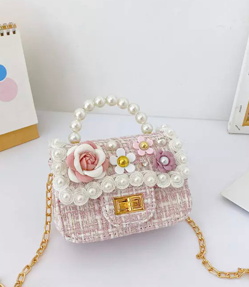 
                  
                    Girl’s Floral Tweed Handbag
                  
                
