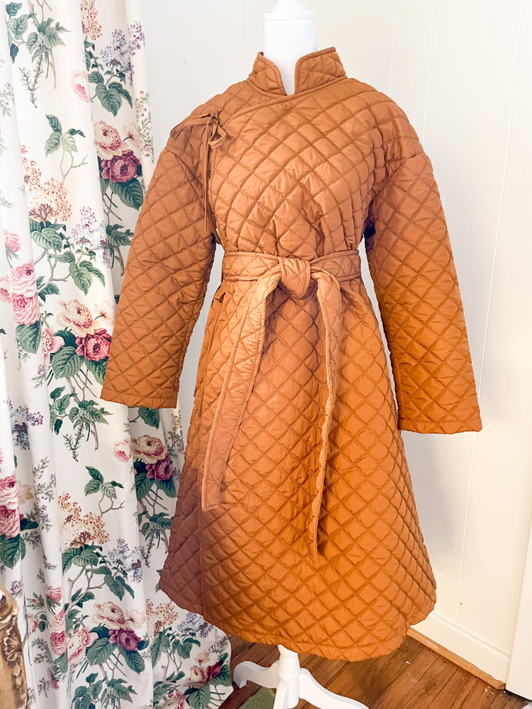 Caramel Wrap Puffer Coat