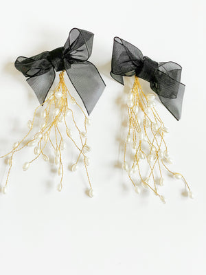
                  
                    Organza & Pearl Chandelier Earrings
                  
                