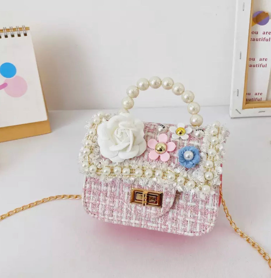 
                  
                    Girl’s Floral Tweed Handbag
                  
                