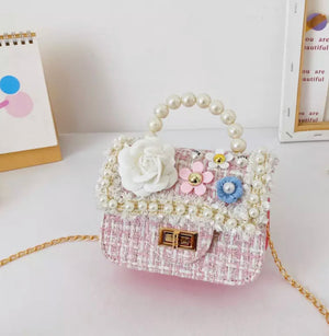 
                  
                    Girl’s Floral Tweed Handbag
                  
                