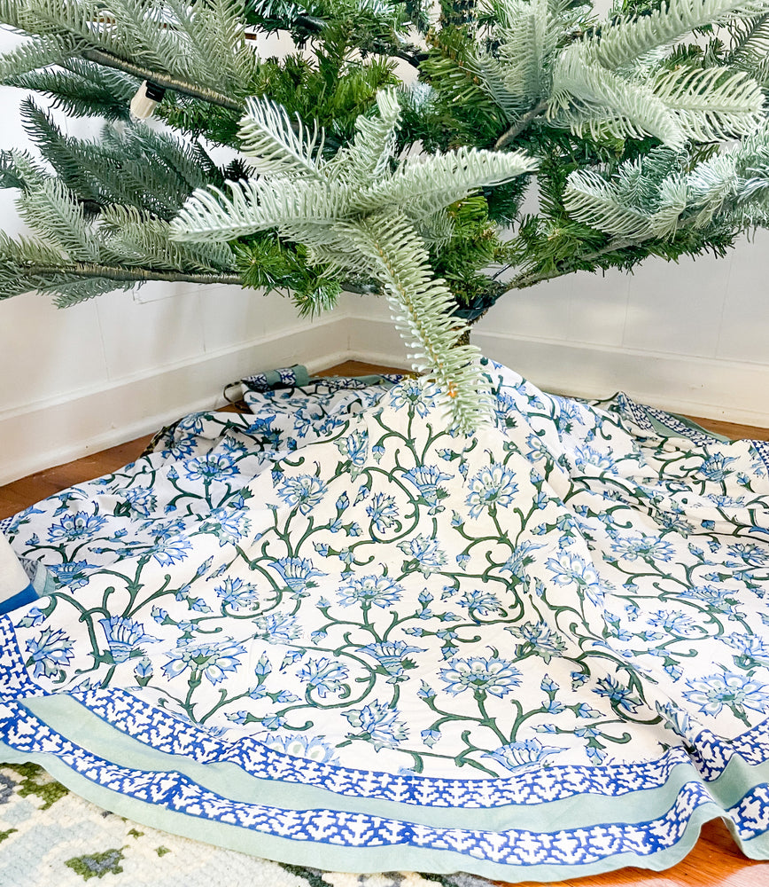 Pre-Order Block Print Christmas Tree Skirt