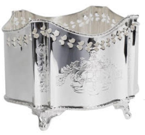 Etched Pierced Silver Planter